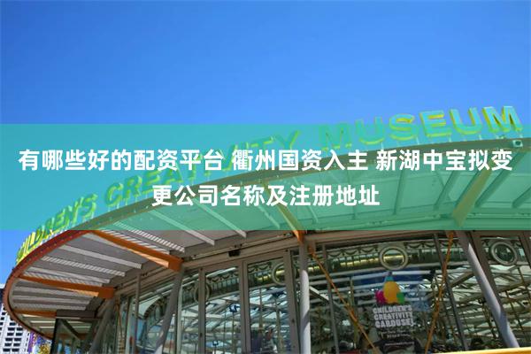 有哪些好的配资平台 衢州国资入主 新湖中宝拟变更公司名称及注册地址