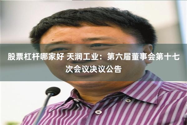 股票杠杆哪家好 天润工业：第六届董事会第十七次会议决议公告